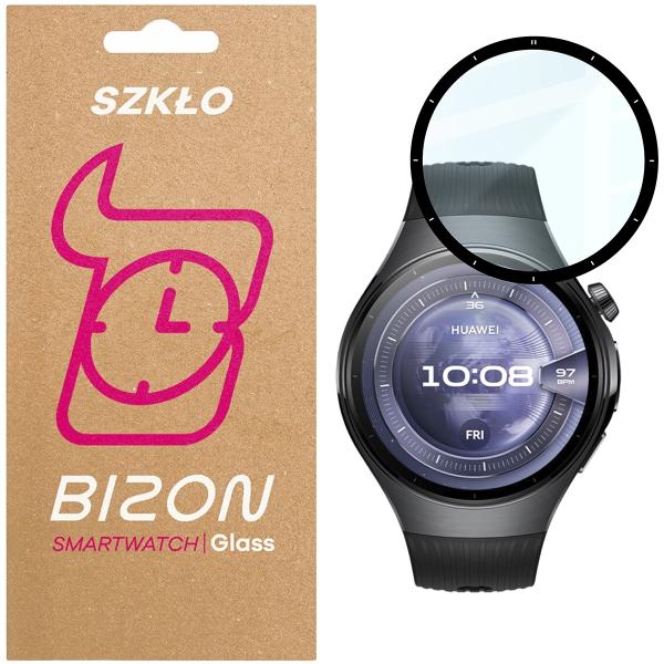 Szkło hybrydowe Bizon Glass Watch Edge Hybrid dla Huawei Watch 5 46 mm, czarne