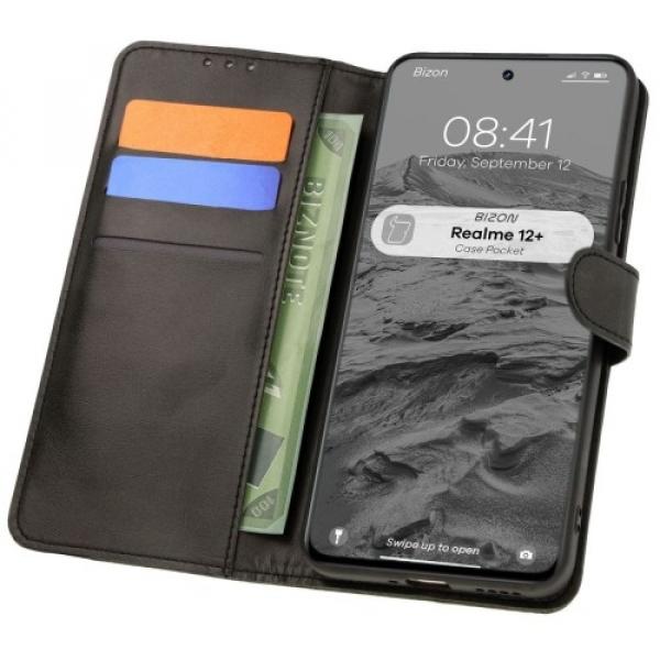 Etui z klapką Bizon Case Pocket do Realme 12+, czarne