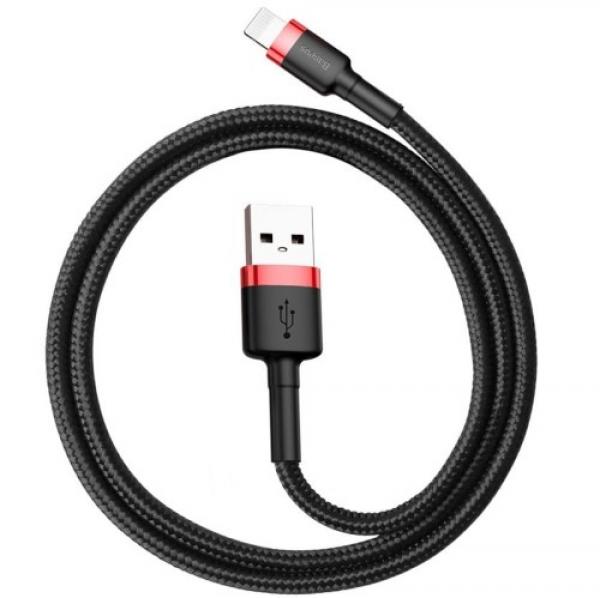 OUTLET: Kabel Baseus Cafule USB-A do Lightning 0,5m, czarno-czerwony