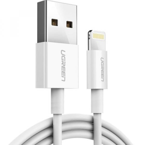 Kabel Ugreen USB-A do Lightning MFi 2,4A 2m, biały