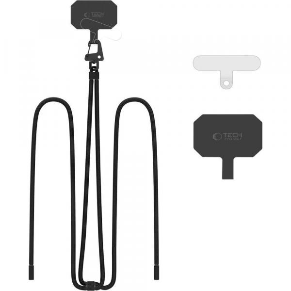 Smyczka na nadgartek / ramię do telefonu Tech-Protect C5S Rope Crossbody Strap, czarne