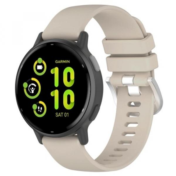 Pasek Bizon Strap Watch Silicone Pro do Garmin Vivoactive 5, jasnoszary