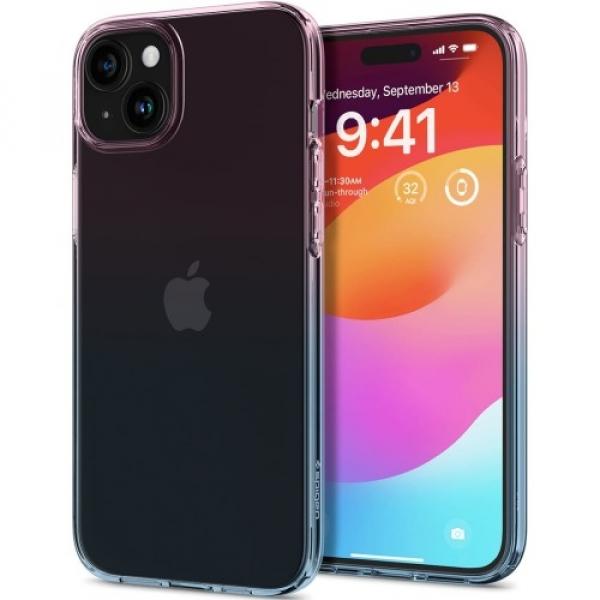 Etui Spigen Liquid Crystal do iPhone 15, niebiesko-różowe