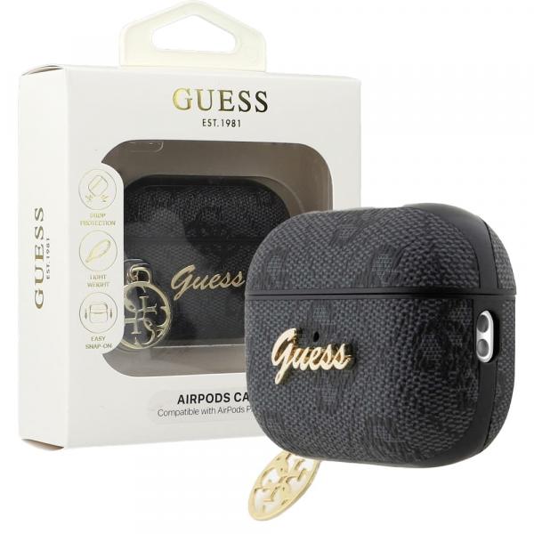 Etui Guess 4G Strass Charm Case AirPods Pro 2, czarne