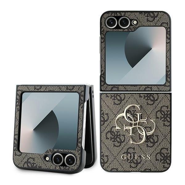 Etui Guess HardCase 4G Metal Gold Logo do Galaxy Z Flip7 FE / Z Flip6, brązowe