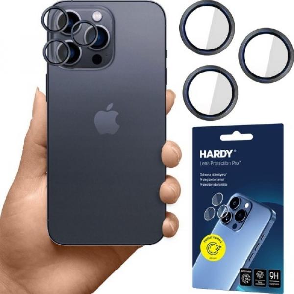 Osłona na aparat 3mk HARDY Lens Protection Pro 1 zestaw dla iPhone 15 Pro, czarna