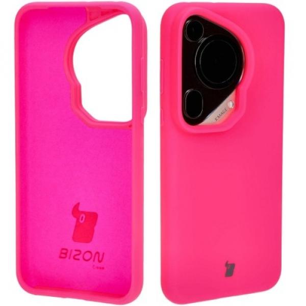 Silikonowe etui Bizon Soft Case do Huawei Pura 70 Ultra, neonowo-różowe