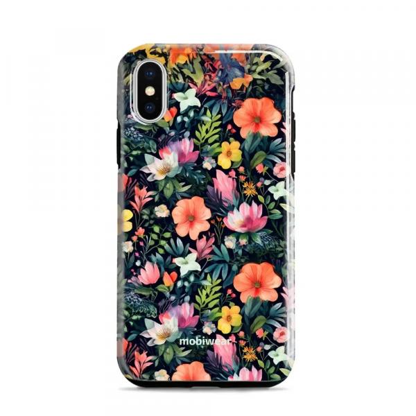 Etui ochronne do iPhone X, Mobiwear Elite Pro, kolorowo-kwieciste