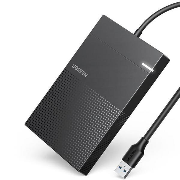 OUTLET: Kieszeń na dysk HDD SSD Ugreen obudowa dysku twardego 2,5'' USB 3.2 Gen 1, 5Gbps + kabel USB 3.0 0,5 m, czarna