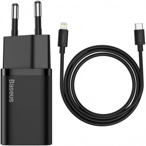 Ładowarka sieciowa Baseus Super Si USB-C 20W +kabel Lightning, czarna