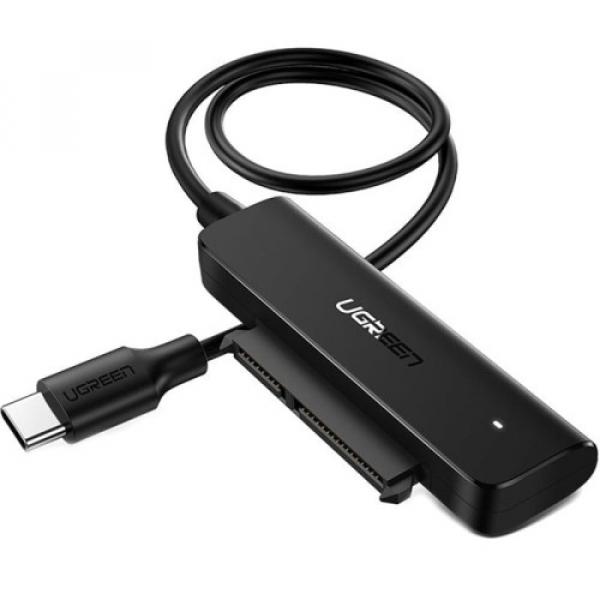 Adapter / przejściówka Ugreen USB-C do dysku SATA 2.5'', SSD, HDD, 5 Gbps, 50 cm, czarny