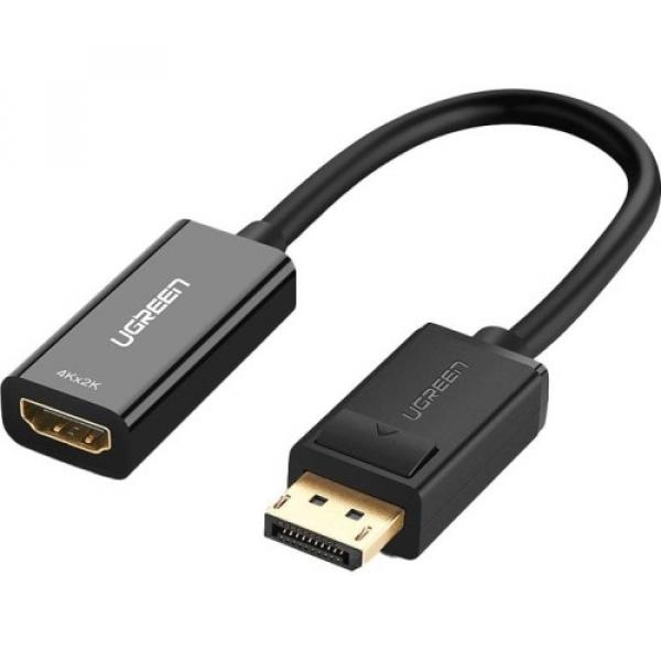 Adapter przejściówka Ugreen DisplayPort (męski) - HDMI (żeński), 0,25m, czarny