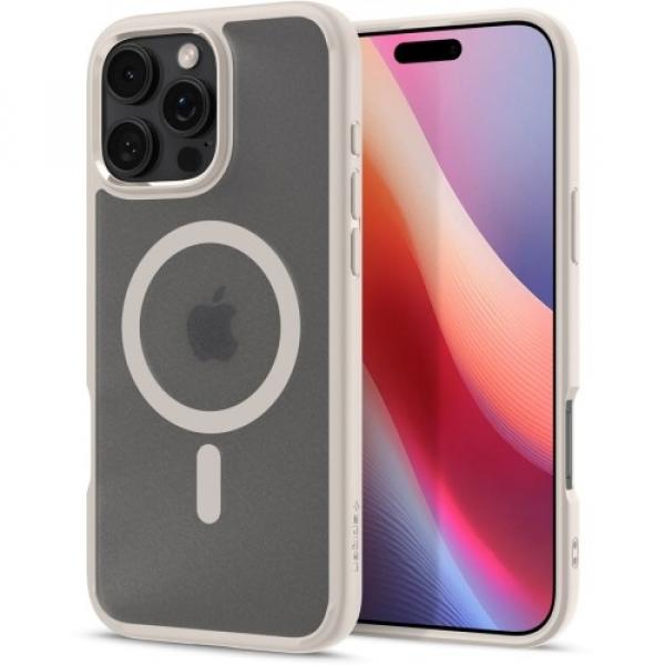 Etui Spigen Ultra Hybrid Mag do MagSafe do iPhone 16 Pro Max, półprzezroczysto-beżowe