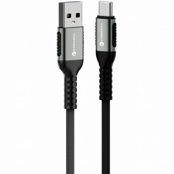 Kabel Forcell F-Energy C256 USB-A do USB-C, 3A, 66W, 1,2 m, czarny