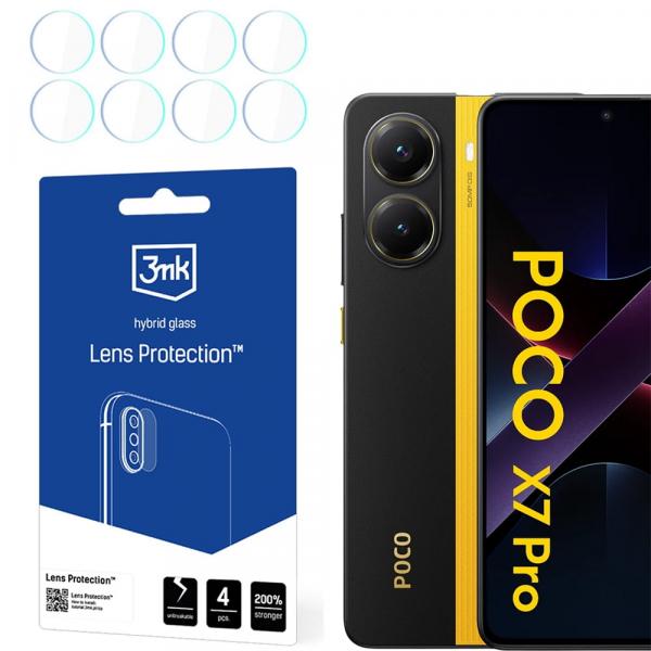 Osłona na aparat 3mk Lens Protection do Xiaomi Poco X7 Pro, 4 zestawy