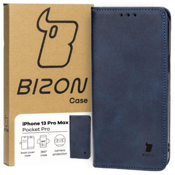 Etui z klapką Bizon Case Pocket Pro do iPhone 13 Pro Max, granatowe