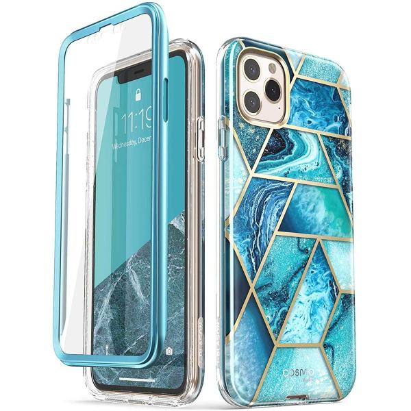 OUTLET: Etui pancerne Supcase i-Blason Cosmo iPhone 11 Pro, marmurowe niebieskie