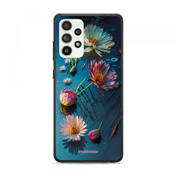 Etui ochronne do Galaxy A52, Mobiwear Glossy Case, niebiesko-kwieciste