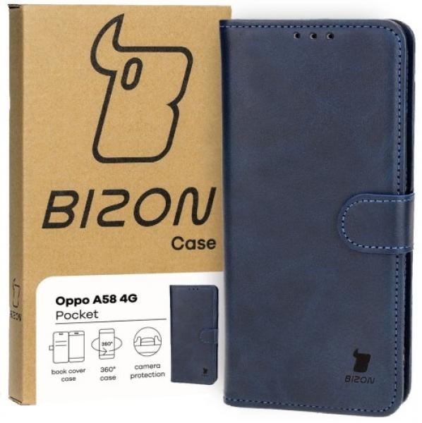 Etui z klapką Bizon Case Pocket do Oppo A58 4G, granatowe