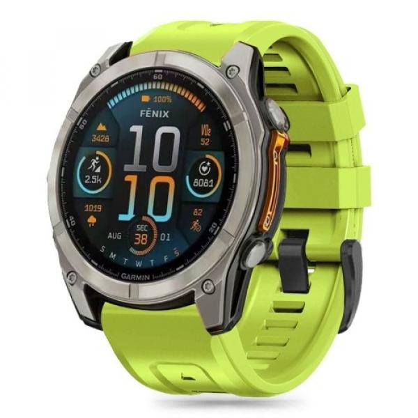 Pasek Tech-Protect Silicone, QuickFit 22mm do Garmin Fenix 8 (47 mm) / E / 7 Pro / 7 / 6 Pro / 6, neonowy zielony