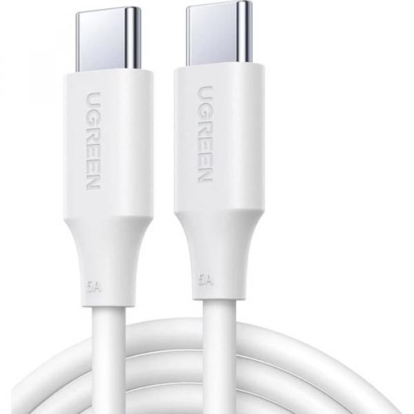 Kabel do szybkiego ładowania i przesyłania danych Ugreen 100W USB-C do USB-C, PD, QC, 1 m, biały