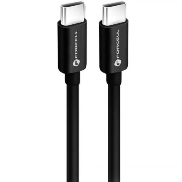 Kabel Forcell C338 USB-C do USB-C, 60W, PD, QC4.0, 1 m, czarny