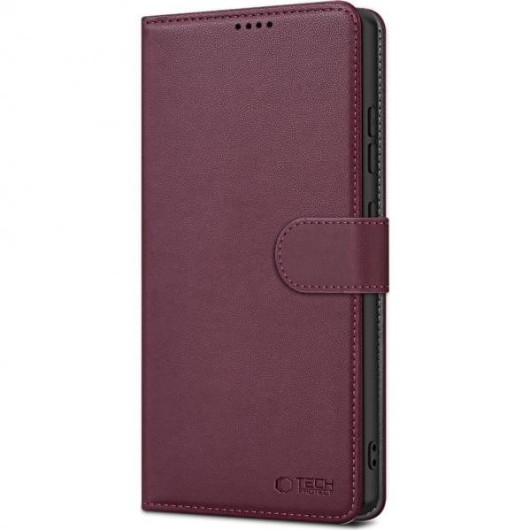 Etui z klapką Tech-Protect Wallet do Galaxy S25 Ultra, bordowe