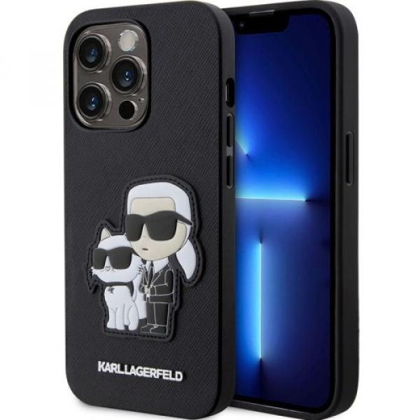 Etui Karl Lagerfeld Hard Case Saffiano Karl and Choupette do iPhone 14 Pro Max, czarne