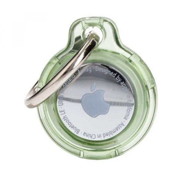 Etui Bizon Case Locator Keychain do Apple AirTag, przezroczysto-zielone