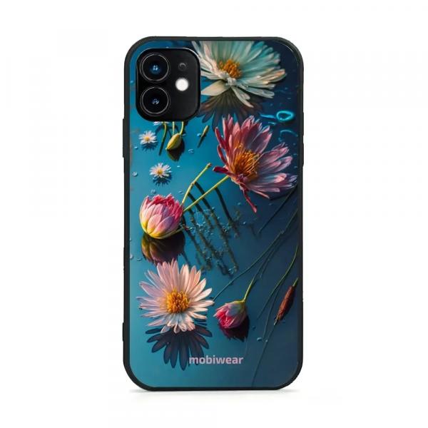 Etui ochronne do iPhone 11, Mobiwear Glossy Case, niebiesko-kwieciste