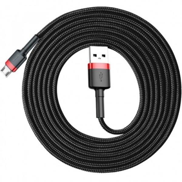 Kabel Baseus Cafule 1,5A USB-A do Micro USB 2m, czarno-czerwony