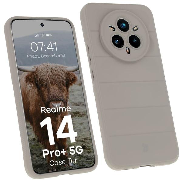 Pancerne etui Bizon Case Tur do Realme 14 Pro Plus 5G, jasnoszare