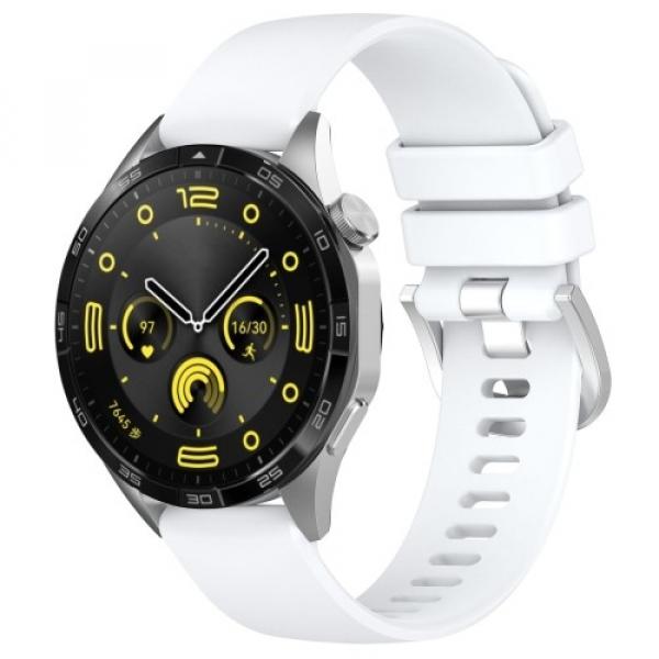 Pasek Bizon Strap Watch Silicone Pro do Huawei Watch GT 5 Pro 42mm/GT 5 41mm/GT 4 41mm, biały