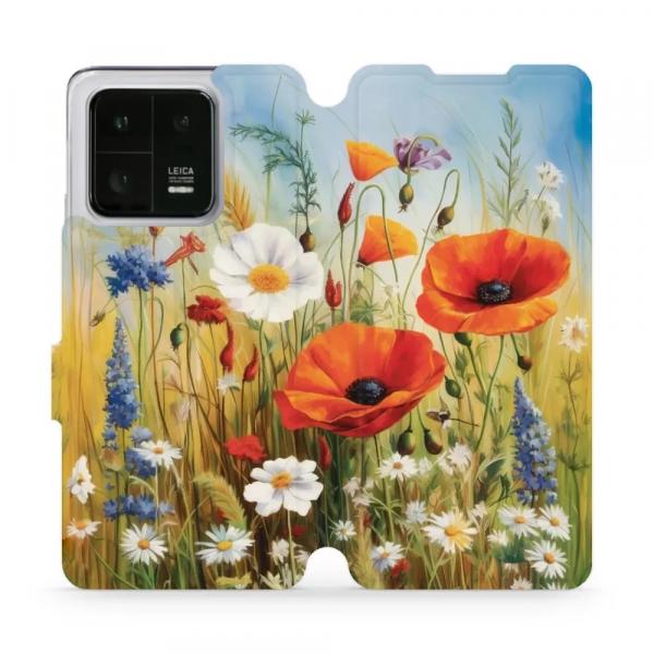 Etui z klapką do Xiaomi 13 Pro, Mobiwear Book, łąkowe kwiaty