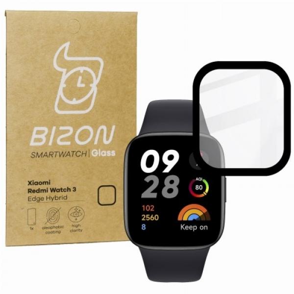 Szkło hybrydowe Bizon Glass Watch Edge Hybrid dla Xiaomi Redmi Watch 3, czarne