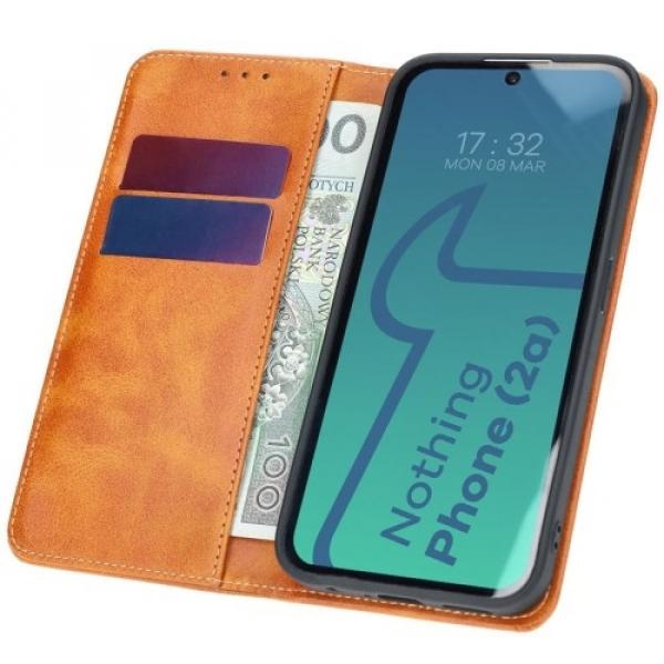 Etui z klapką Bizon Case Pocket Pro do Nothing Phone (2a) / (2a) Plus, brązowe