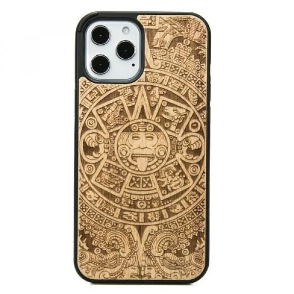 Drewniane etui do iPhone 12 Pro Max, Bewood Kalendarz Aztecki Aniegre