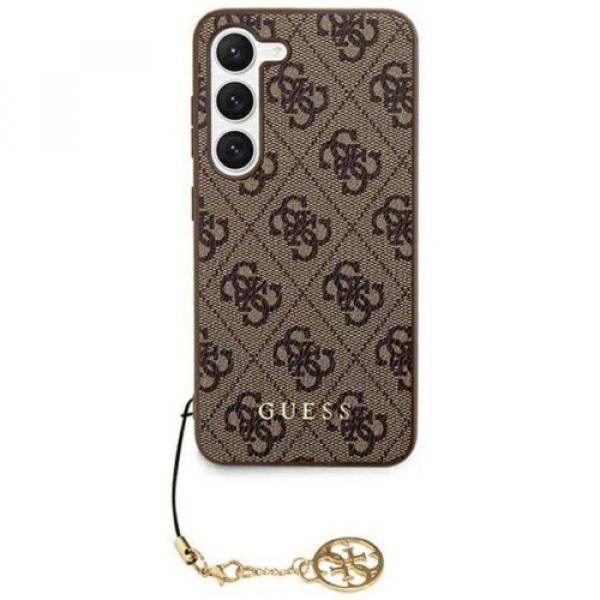 Etui Guess 4G Charms Collection do Galaxy S24 Ultra, brązowe