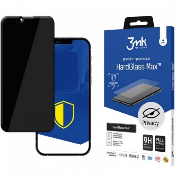 Szkło 3mk HardGlass Max Privacy do iPhone 13/13 Pro/14, czarne