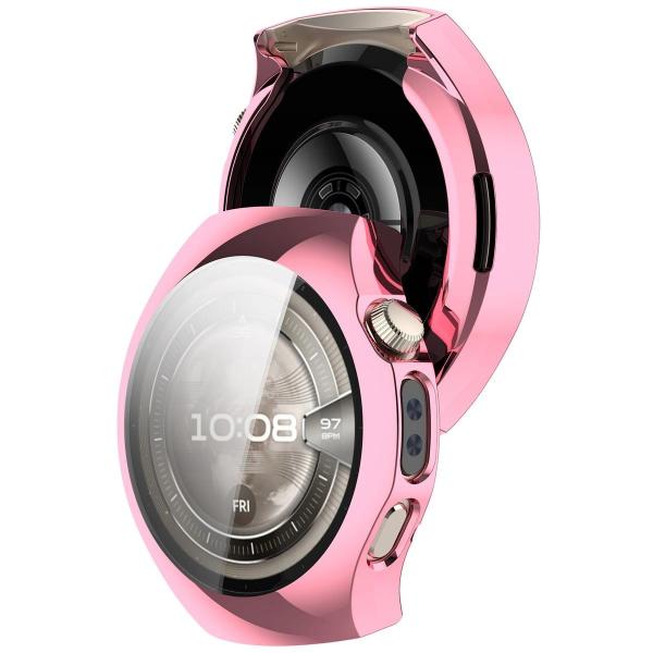Etui z osłoną ekranu Bizon Case Watch Felipe do Huawei Watch 5 46mm, różowe