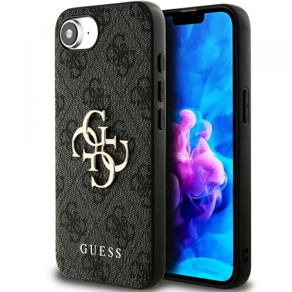 Etui Guess Hardcase 4G Big Metal Logo do iPhone 16e, czarne