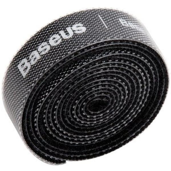 Taśma / rzep / organizer do kabli Baseus Rainbow Circle Velcro, 50 cm, czarna