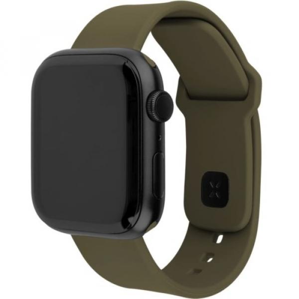 Silikonowy pasek Fixed Silicone Strap do Apple Watch 44/45/46/49 mm, oliwkowy