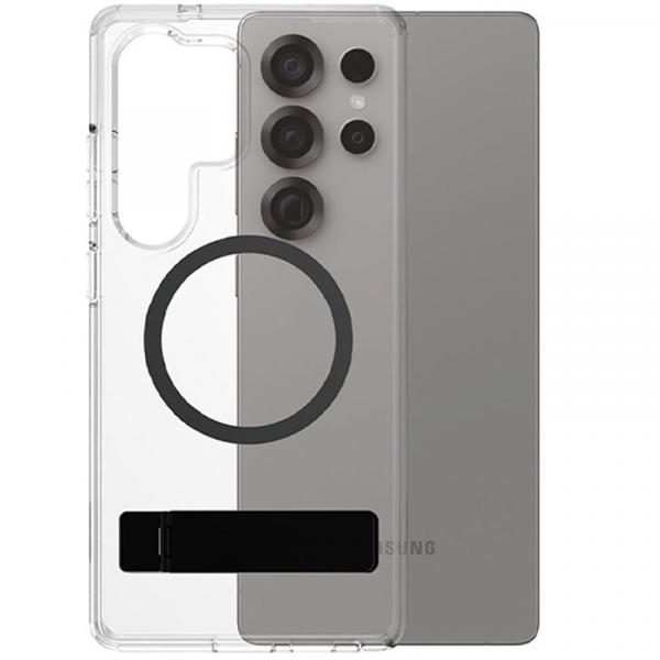 Etui CARE by PanzerGlass Kickstand Case Magnetic do Galaxy S25 Ultra, przezroczysto-czarne