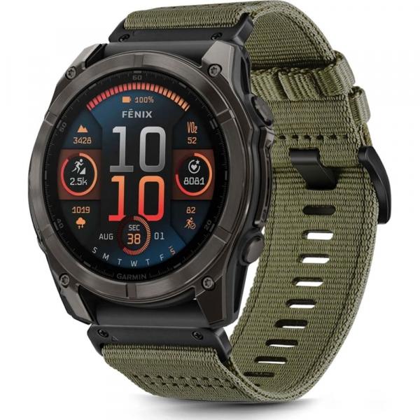 OUTLET: Pasek Tech-Protect Nylon Classic, QuickFit 26 mm do Garmin Fenix 8 (51 mm) / 7X Pro / 7X / 6X Pro, zielony