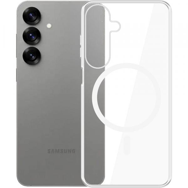 Etui 3mk Clear MagCase do MagSafe, do Galaxy S25 Plus, przezroczysto-białe
