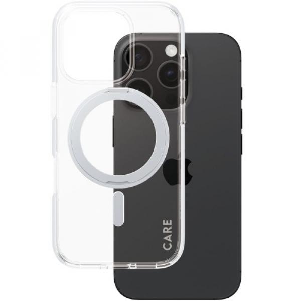 OUTLET: Etui CARE by PanzerGlass Kickstand Case do MagSafe do iPhone 16 Pro, przezroczysto-srebrne