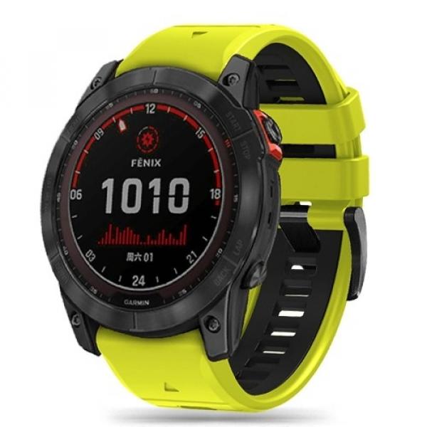 Pasek Tech-Protect Iconband Pro, QuickFit 22mm do Garmin Fenix 7 Pro / 7 / 6 Pro / 6 / 5, limonkowe-czarne