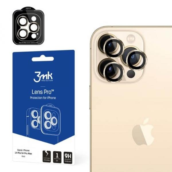 Osłona na aparat 3mk Lens Protection Pro 1 zestaw dla iPhone 14 Pro / 14 Pro Max, złota