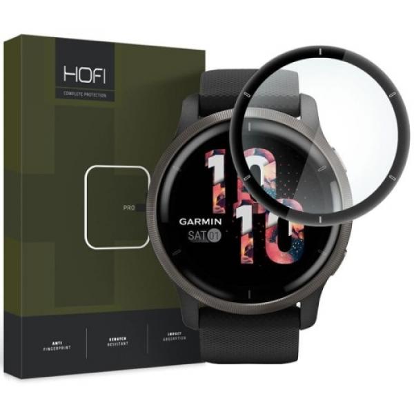 Szkło hybrydowe Hofi Hybrid Pro+ do Garmin Venu 2, czarna ramka